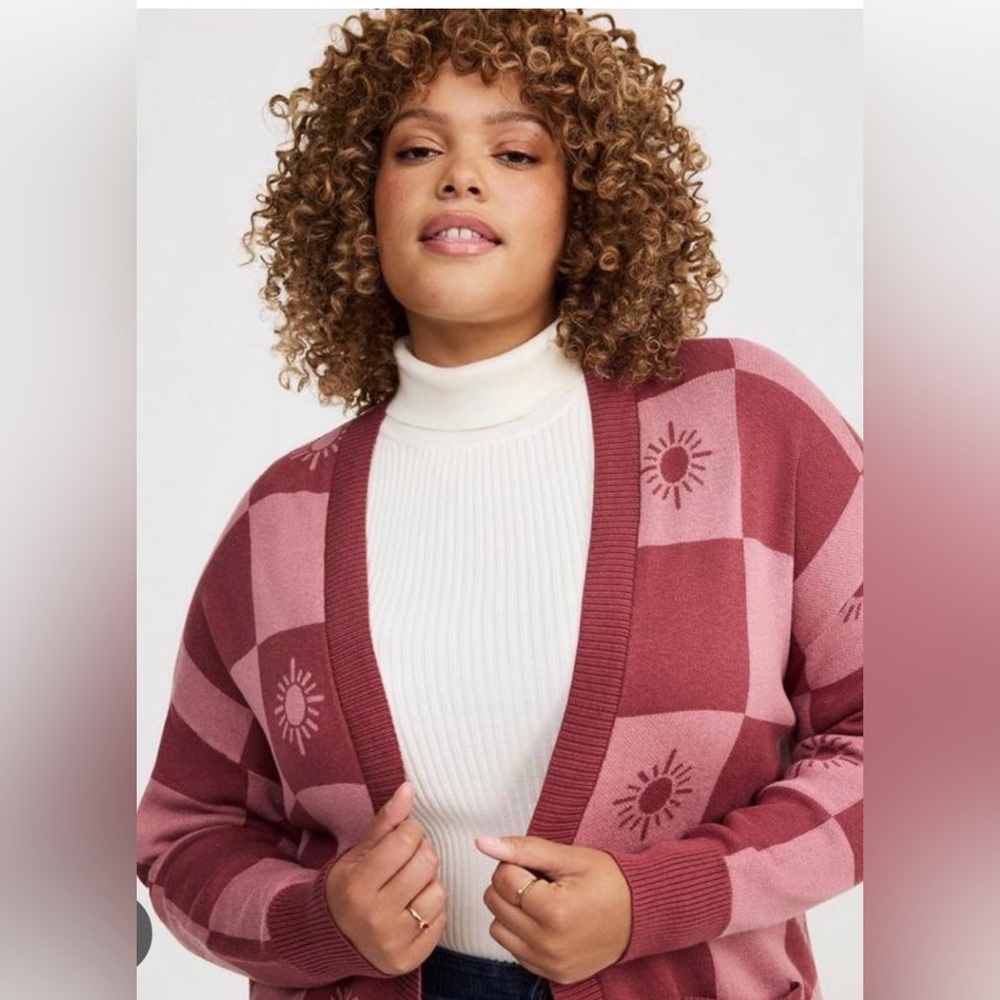 Torrid sun checkered cardigan
